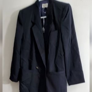 Women Navy Blue Midi Suit Pleated Skirt Luxuriously Soft NWT Kasper